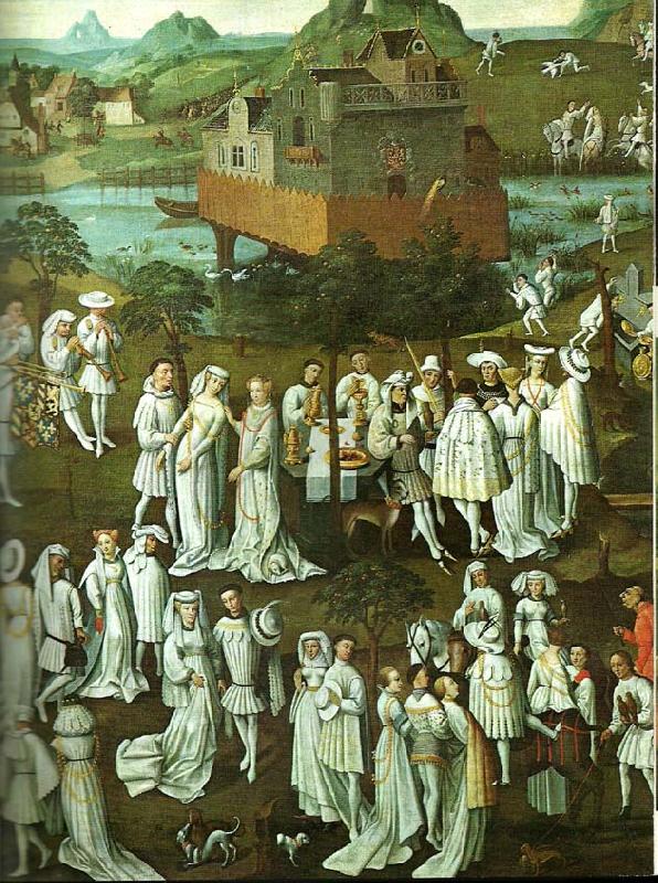 French school hunting with falcons at the court of philip the good oil painting image